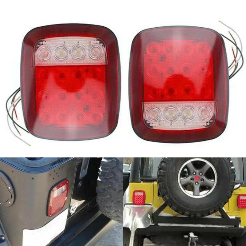 LED Tail Light with LED License Turn Light Plate Lamp Stop Turn Signal Back up Light for Jeep Tj Yj Cj